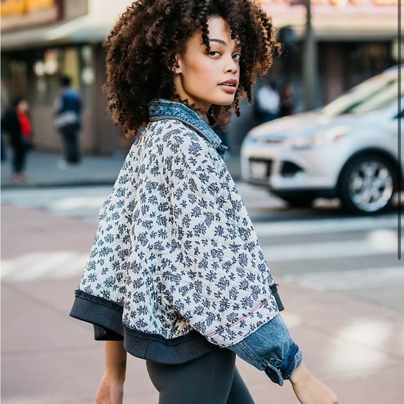 Free People Ditsy Denim Jacket - Picture 1 of 9